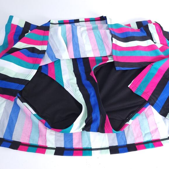 Cacique Swim Bathing Suit Skirted Bottoms Size 18 Stripe Pink Blue - Picture 3 of 4